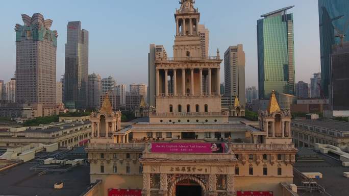 4K原素材-航拍上海展览中心