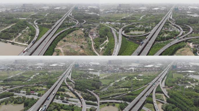 4K原素材-上海五洲大道-外环线高速立交