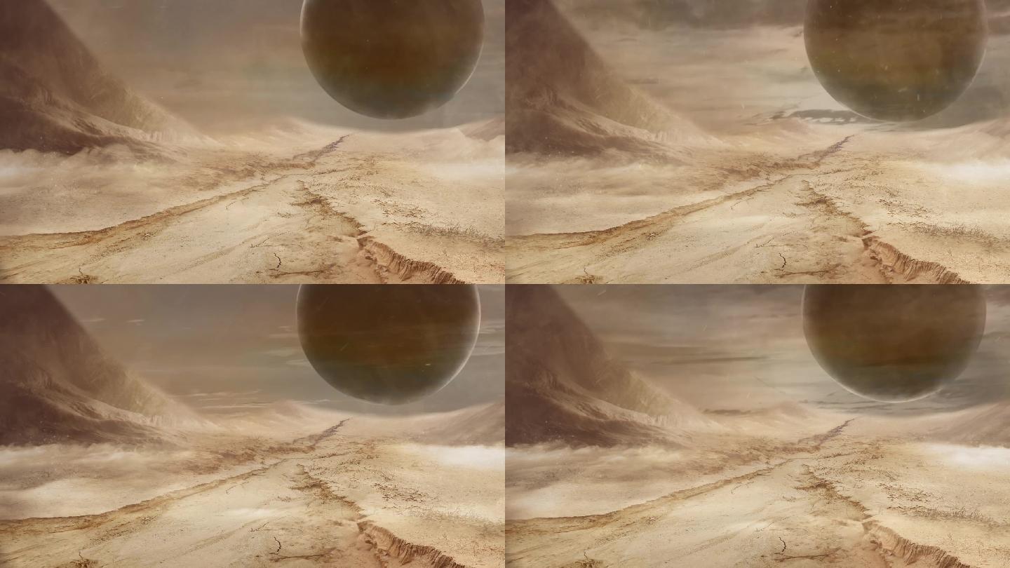 超现实场景沙漠月亮loop