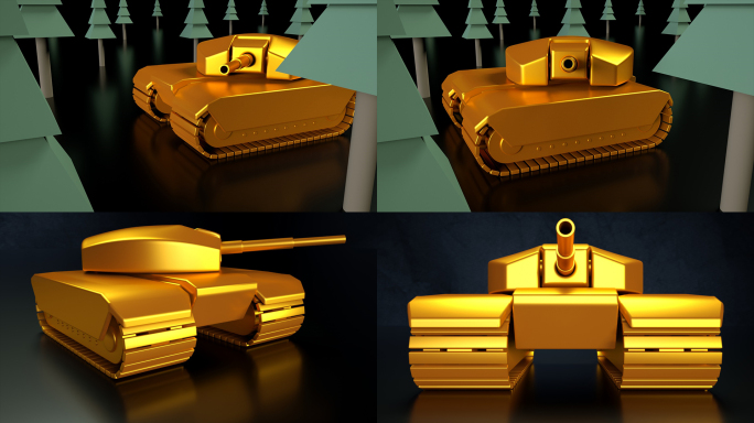 卡通小坦克-C4D模型