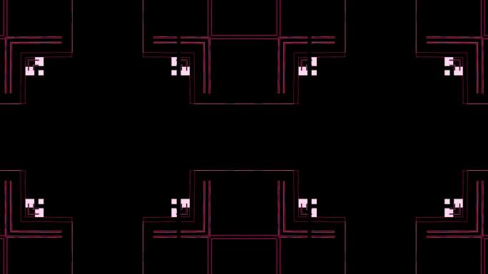 霓虹抽象几何线条网格方块色快酒吧vj舞曲