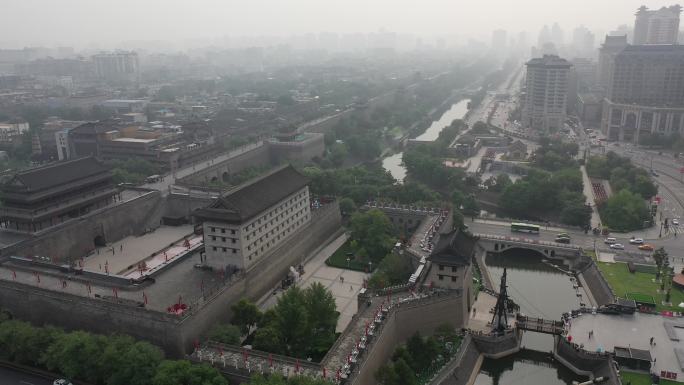 4K原素材-航怕陕西西安城墙景区