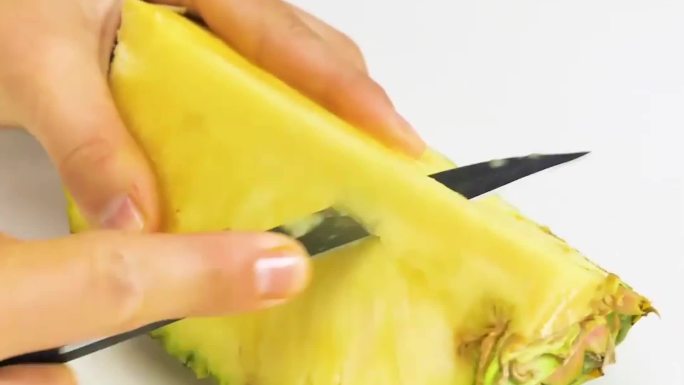 水果切菠萝摆造型实拍