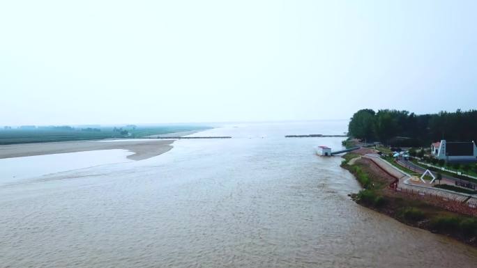 4K航拍黄河兰考黄河湾风景区