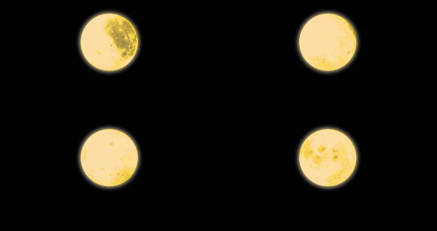 月亮旋转一周辉光无缝循环视频素材
