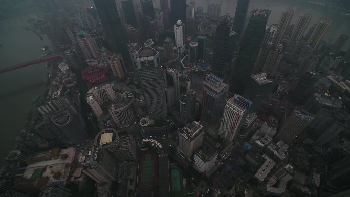 视频原素材-山城重庆解放碑CBD城市全景