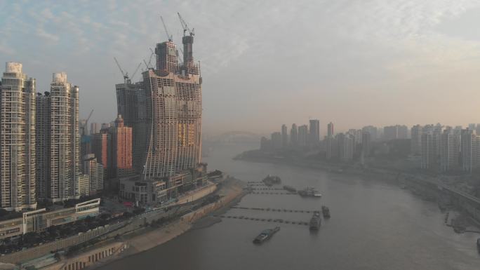 4K原素材-建设发展中的重庆城市全景