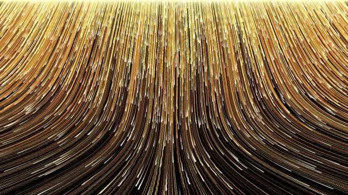 震撼金色粒子流线素材