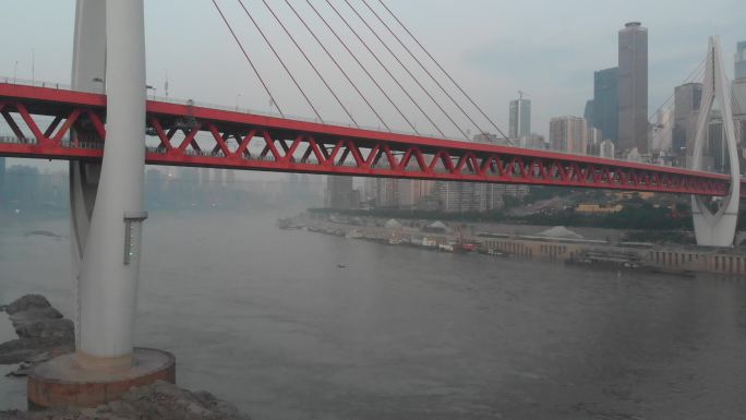 4K原素材-重庆南滨东水门长江大桥