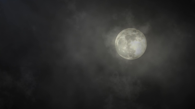 4K月亮和云