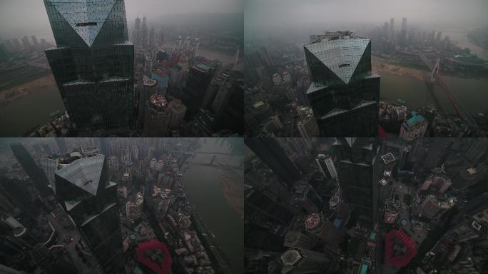 视频原素材-山城重庆解放碑CBD城市全景