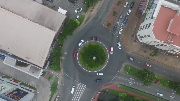 航拍海滨城市马来西亚亚庇1080p