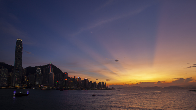 香港特别行政区尖沙咀夕阳延时