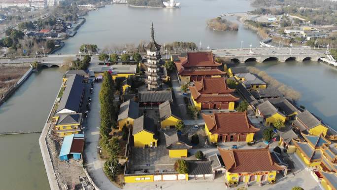 4K原素材-浙江平湖报本寺报本塔