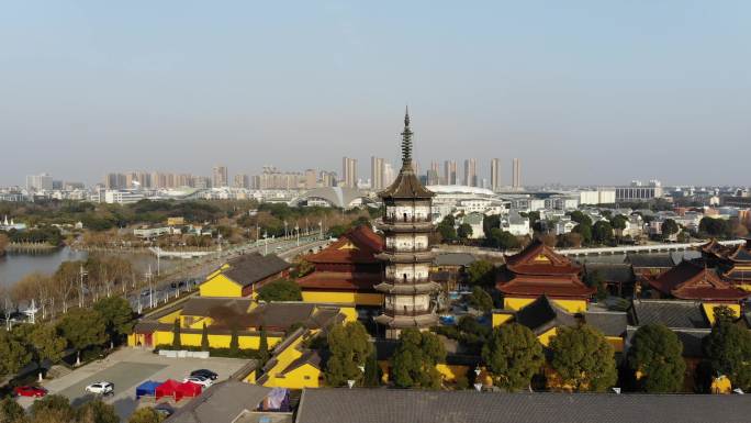 4K原素材-浙江平湖报本寺报本塔