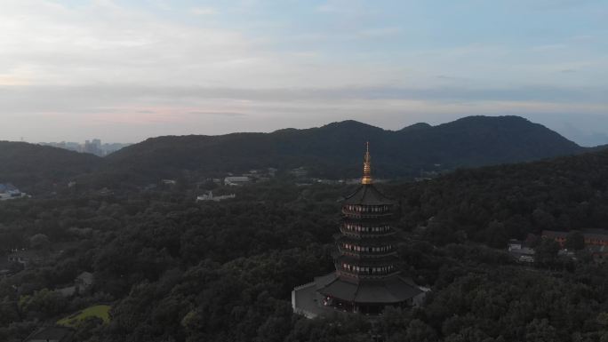 4K原素材-航拍浙江杭州西湖雷峰塔