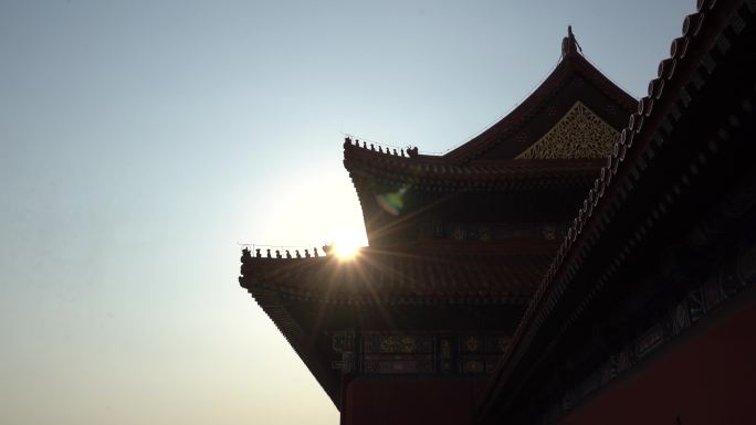 北京故宫的日落