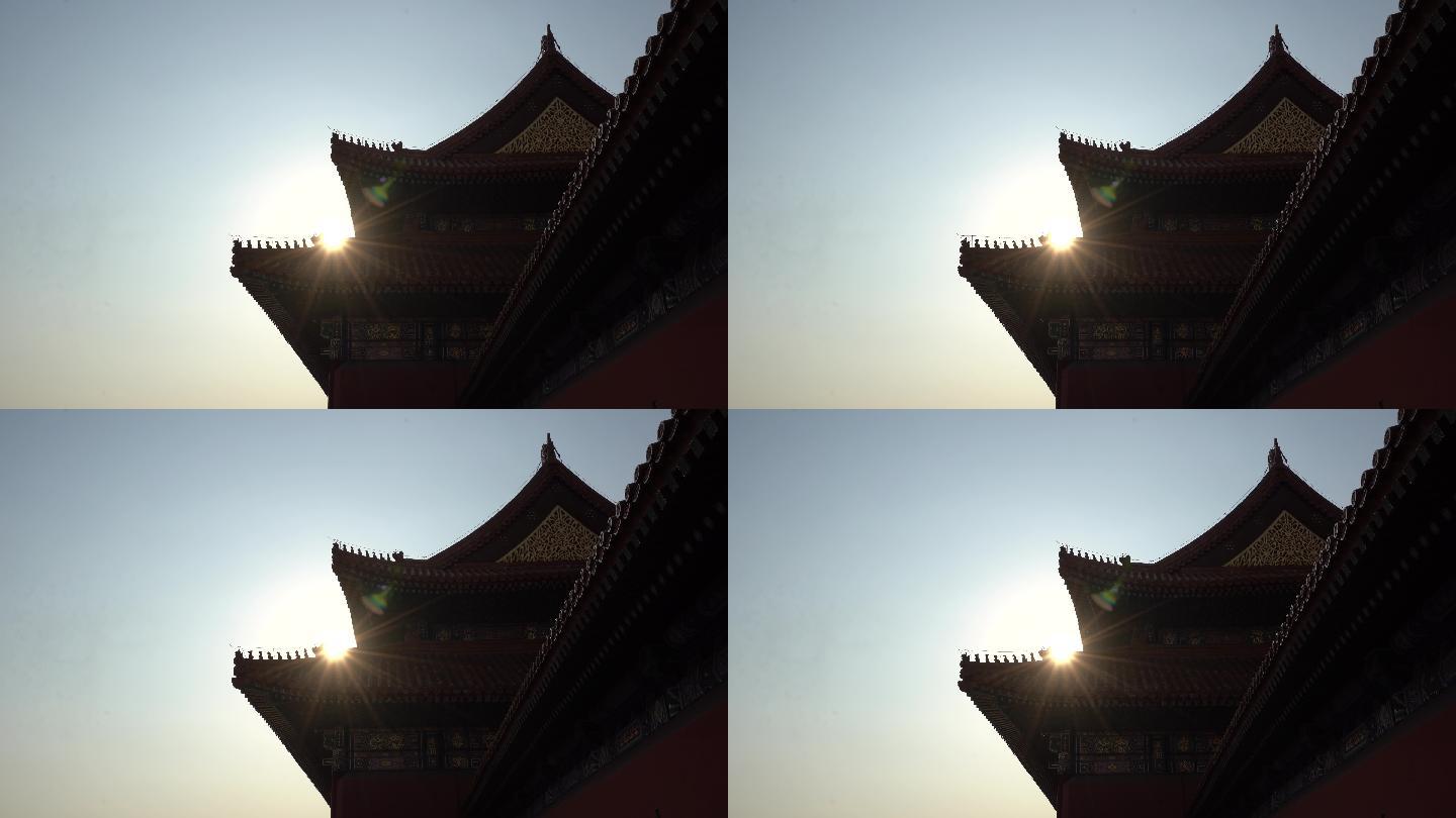 北京故宫的日落