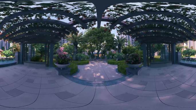 360度vr建筑园林漫游和空中花园俯瞰