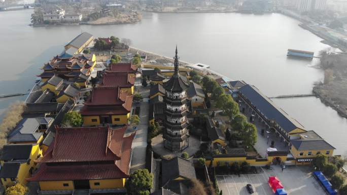 4K原素材-浙江平湖报本寺报本塔