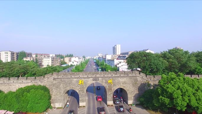 荆州古城城市高清素材