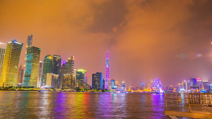 6K超清上海东方明珠背后日转夜延时摄影