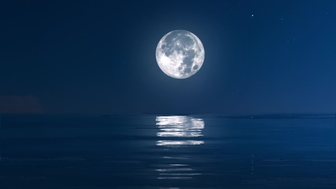 月亮中秋佳节夜晚海上月