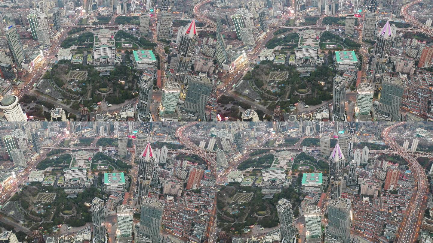 4K原素材-上海人民政府及人民广场