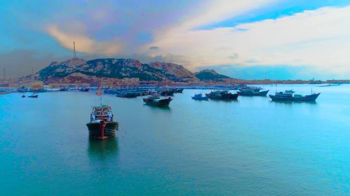 码头渔港渔船封海冬季