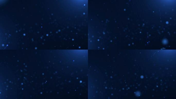 4K蓝色粒子光斑背景