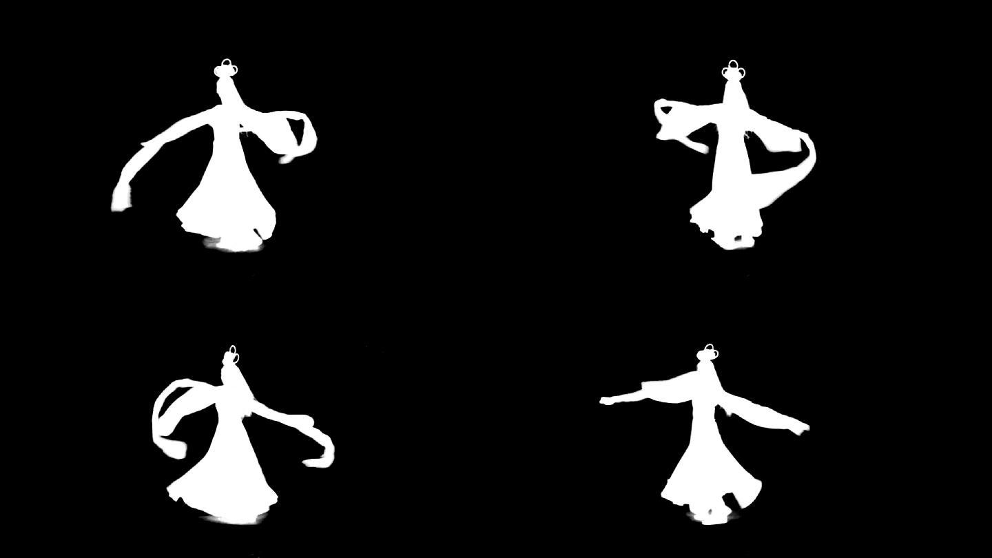 古代美女在旋转跳舞（透明背景）