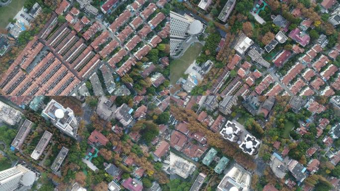 4K原素材-上海徐汇区花园别墅城市景观