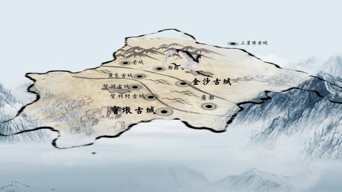 【AE模板】水墨地图