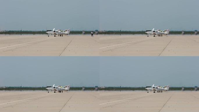 超清螺旋桨飞机民用机场视频素材