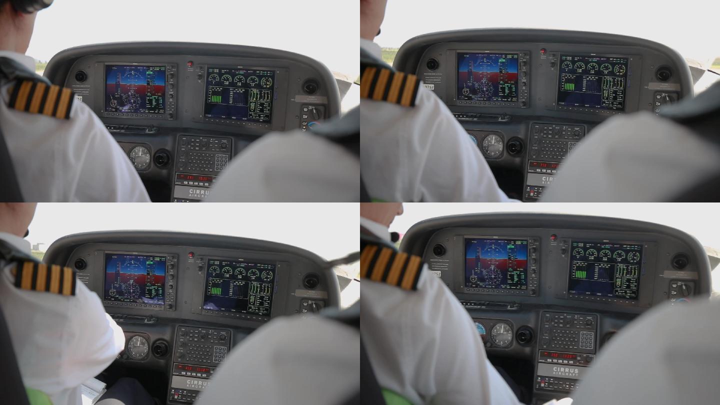 超清飞机自驾开飞机驾驶室视频素材