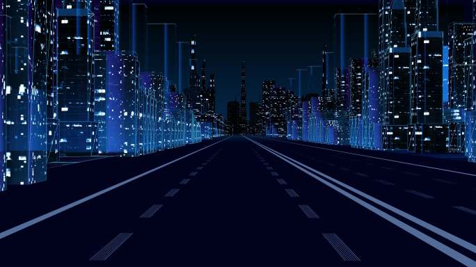 科技线框城市道路