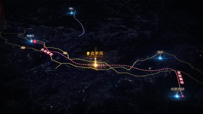 科技地图房地产区位蓝色科技路网展示