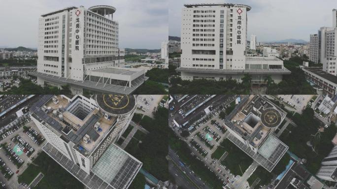 深圳龙岗中心医院航拍素材4k可调色可变速