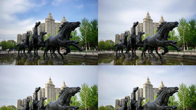 河南新乡·牧野公园雕塑延时摄影