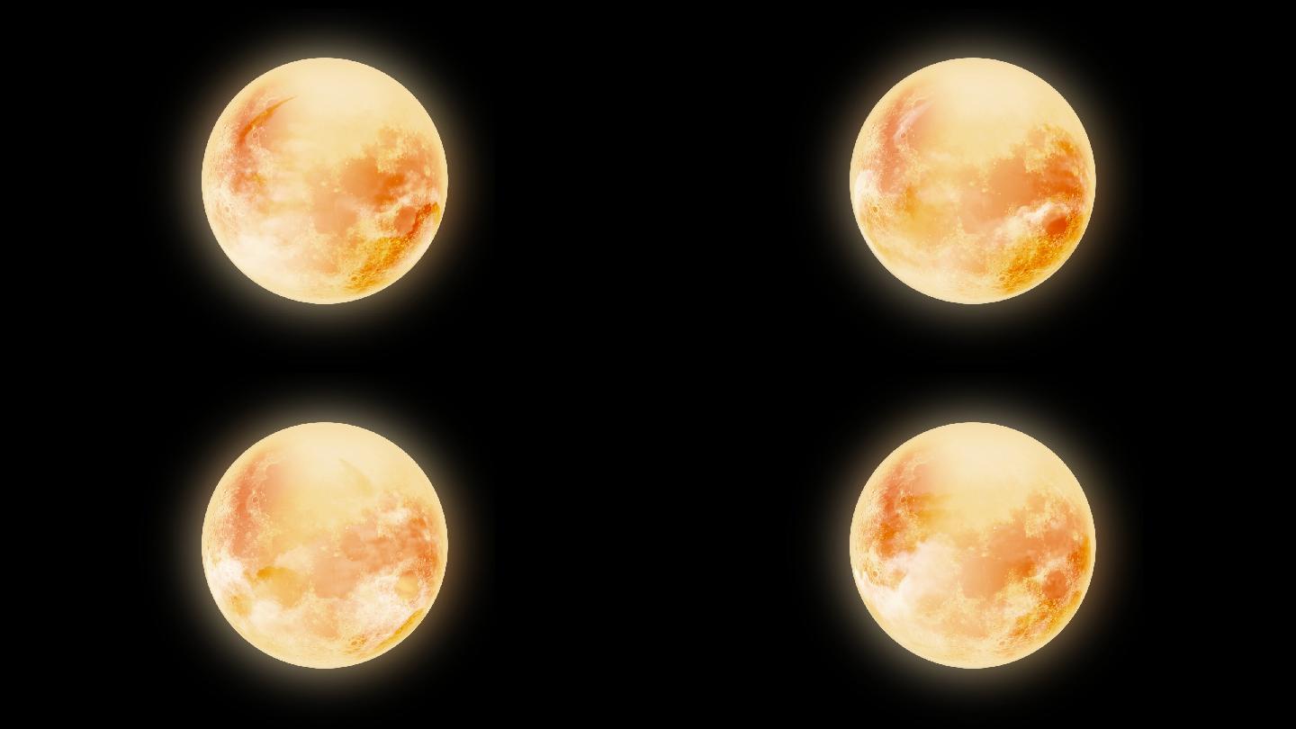 月亮淡红色月亮前景视频素材