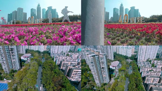街道花园视频改革开放40周年深圳街道高楼