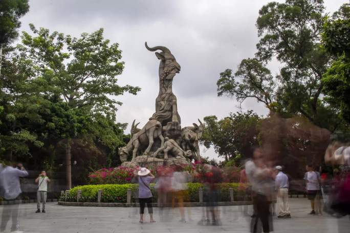 4K延时拍摄，广州羊城秋天五羊雕塑打卡地