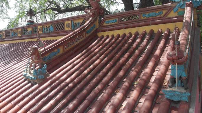 4K原素材-航拍上海川沙海神庙老建筑