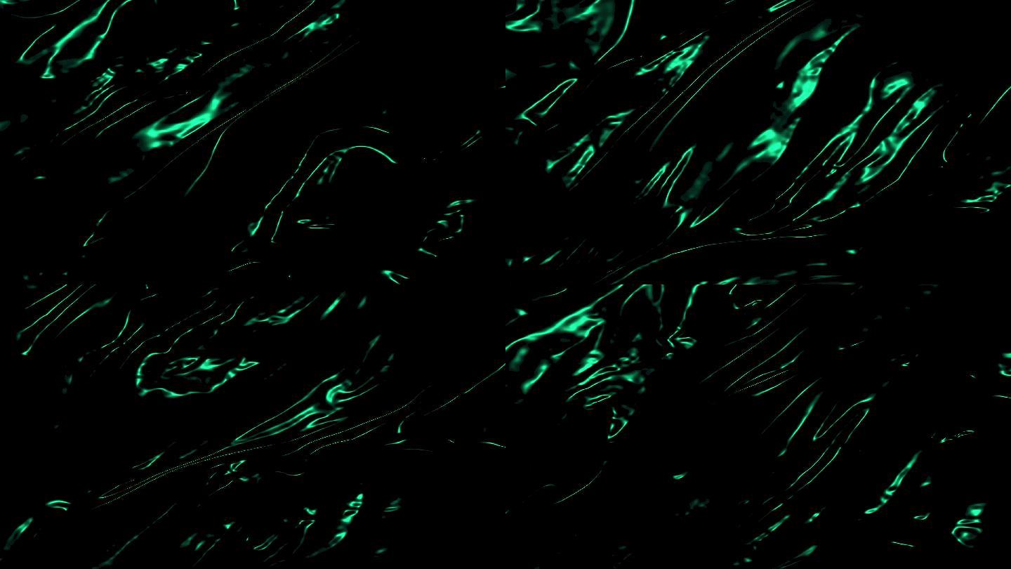 4K诡异神秘流金抽象绿色背景-无缝循环