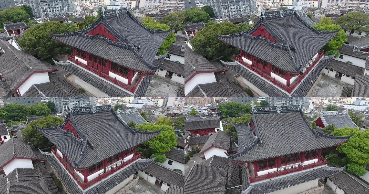 4K原素材-航拍上海老城厢文庙古建筑