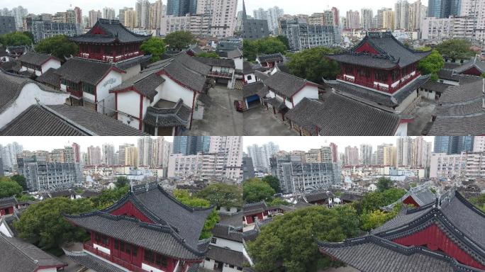 4K原素材-航拍上海老城厢文庙古建筑