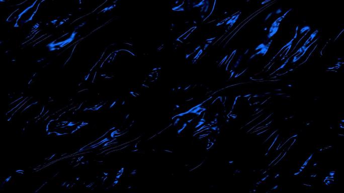 4K诡异神秘流金抽象蓝色背景-无缝循环