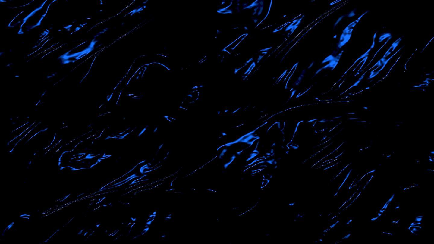 4K诡异神秘流金抽象蓝色背景-无缝循环