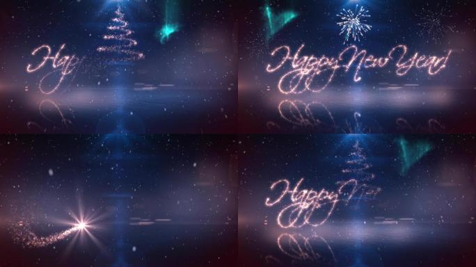 新年快乐粒子背景视频