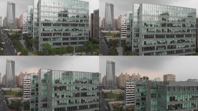 4K原素材-航拍上海徐汇区凯滨国际大厦